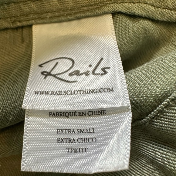 Rails Collins Utility Jacket Military Army Green Size XS Linen Blend - Picture 9 of 10